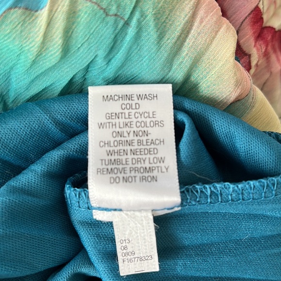 EUC Xhilaration turquoise floral maxi dress - Picture 10 of 10